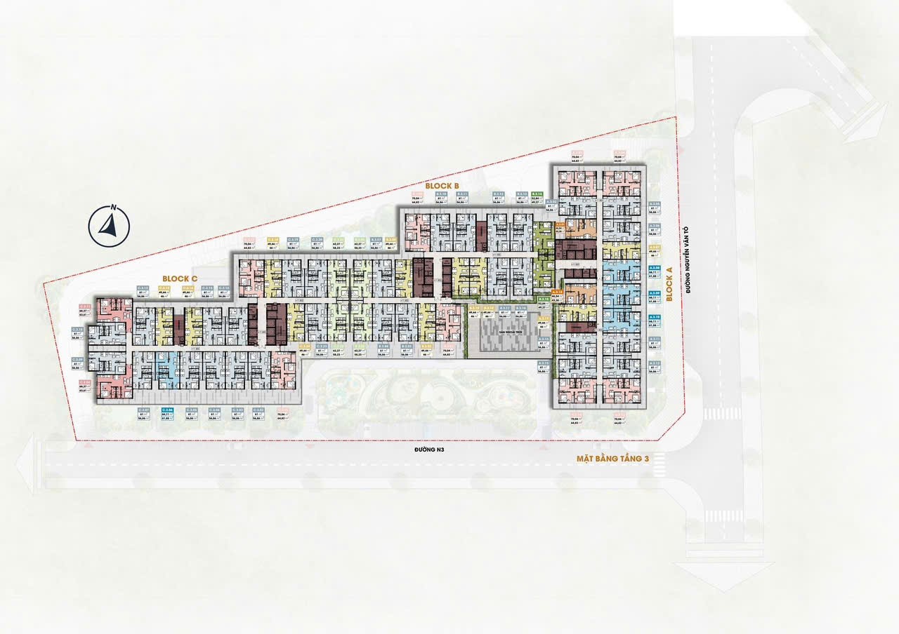 Mặt bằng dự án Eco Residence NOXH Long bình tân