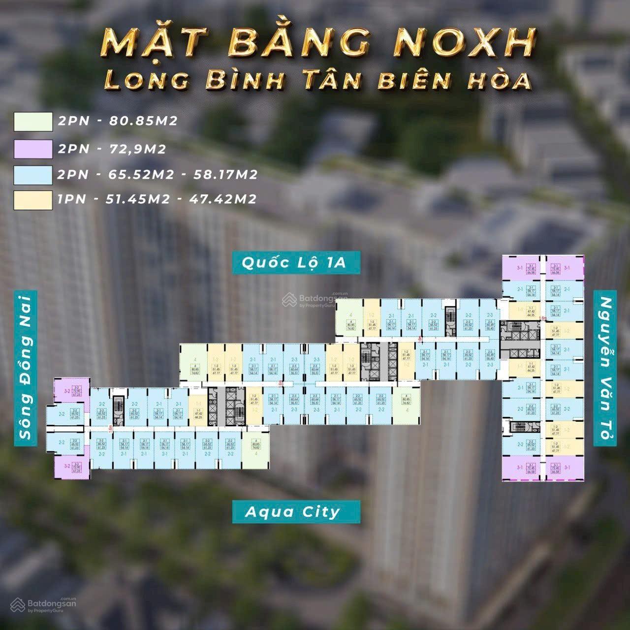 Mặt bằng dự án Eco Residence NOXH Long bình tân